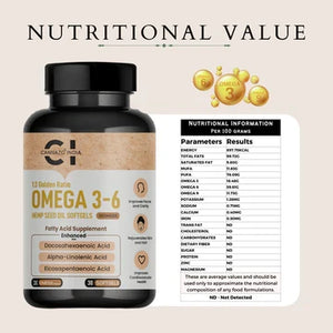 Cannazo OMEGA 3-6 - Hemp Seed Oil Softgels