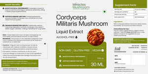 Miracles Mushroom Cordyceps Militaris Mushroom Liquid Extract  30ml