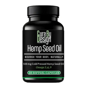 Cure By Design – Hemp Seed Oil Softgel Capsules (500mg)  Nourish from Within | Balance, Vitality & Wellness