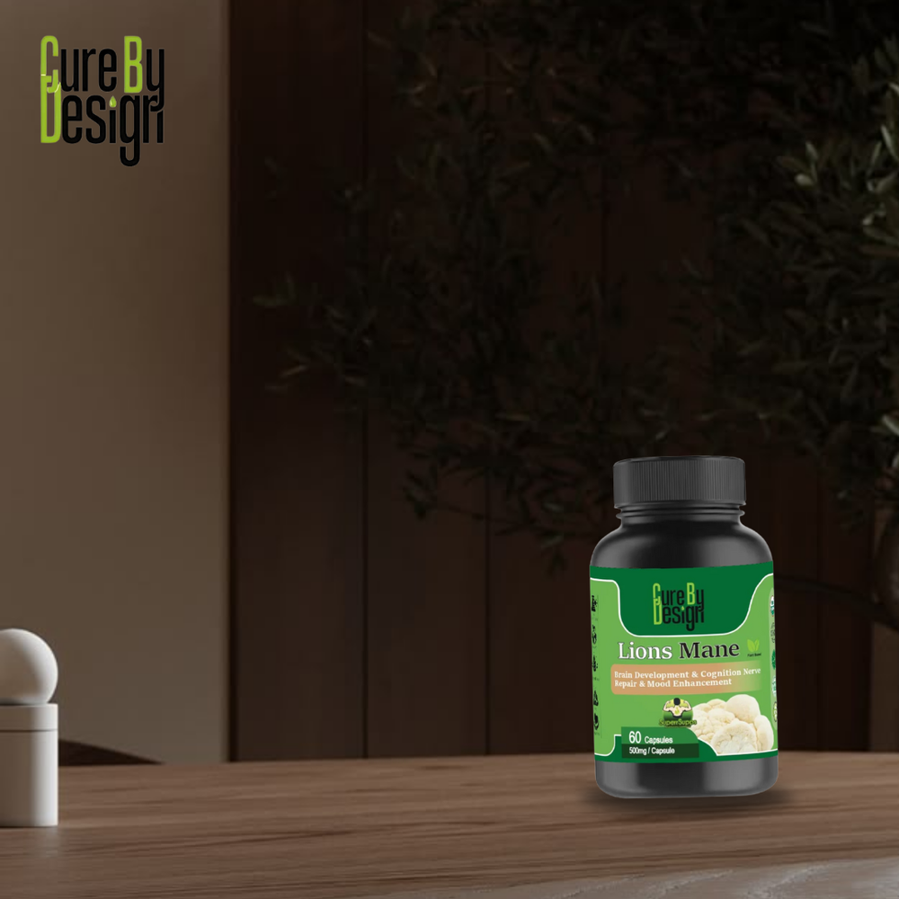 Cure By Design - Lions Mane – Enhance Your Cognitive Function & Memory(500mg/capsule)