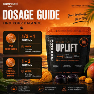 Cannazo- Uplift Gummies (Vatis) – 315mg Mango | Strong Support for Anxiety, Stress & Better Mood