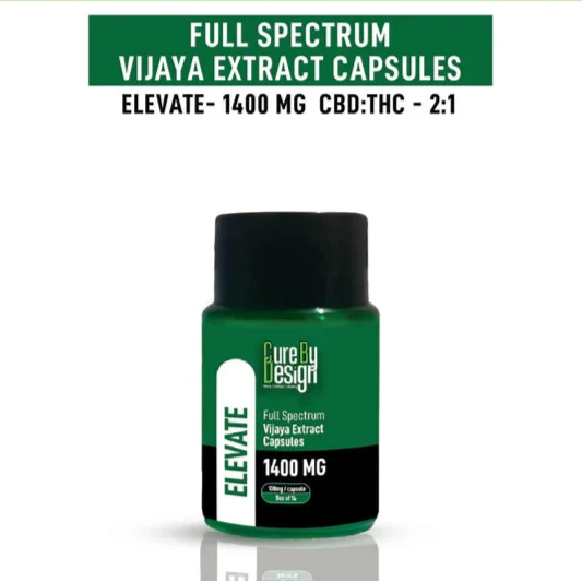 Cure By Design - Elevate |100mg/Capsule - CBD Dominant (2:1 - CBD:THC)