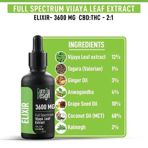 Cure By Design – Vijaya Extract Elixir (12% CBD | 3600mg Full Spectrum (CBD:THC 2:1)